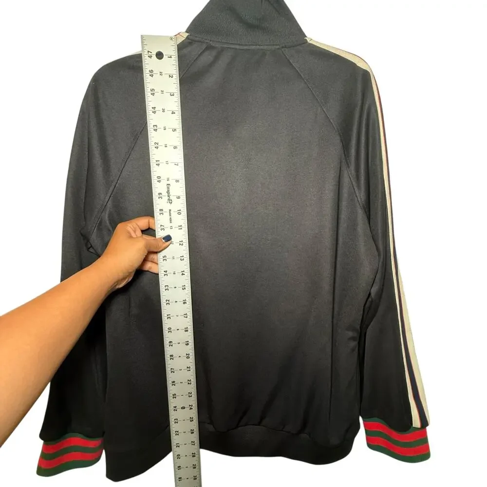 Gucci Mens Black Web Stripe Track Jacket Size L